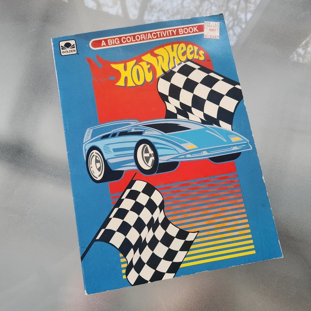 Vintage 1992 Mattel Hot Wheels Color & Activity Book by Golden Books
